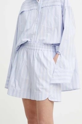 Zdjęcie produktu Remain szorty bawełniane kolor niebieski wzorzyste high waist