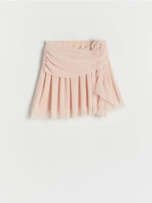 Zdjęcie produktu Reserved - Asymetryczna spódnica z kwiatkiem - pastelowy róż
