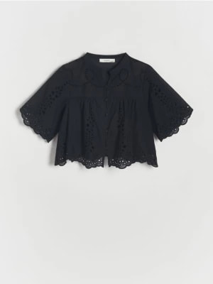 Zdjęcie produktu Reserved - Ażurowa koszula z bawełny - czarny