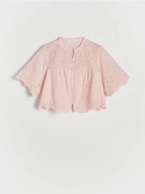 Zdjęcie produktu Reserved - Ażurowa koszula z bawełny - pastelowy róż
