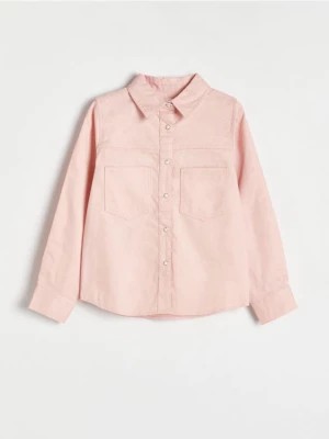 Zdjęcie produktu Reserved - Bawełniana koszula z haftem - pastelowy róż