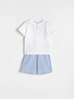 Zdjęcie produktu Reserved - Bawełniana piżama z szortami - biały