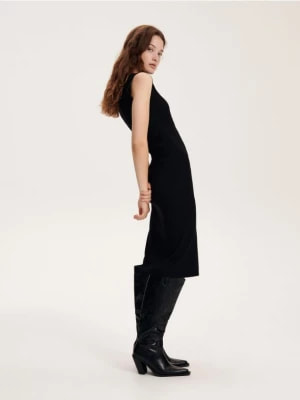 Zdjęcie produktu Reserved - Bawełniana sukienka midi - czarny