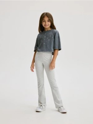 Zdjęcie produktu Reserved - Bawełniane spodnie flare - jasnoszary