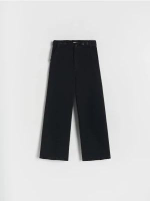 Zdjęcie produktu Reserved - Bawełniane spodnie z guzikami - czarny