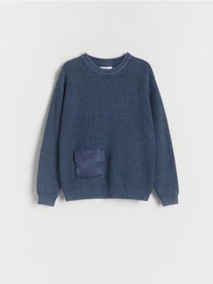 Zdjęcie produktu Reserved - Bawełniany sweter - granatowy