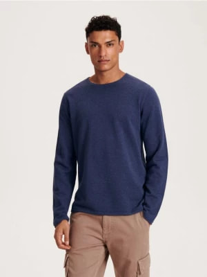 Zdjęcie produktu Reserved - Bawełniany sweter - niebieski