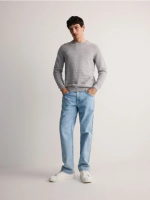Zdjęcie produktu Reserved - Bawełniany sweter w paski - jasnoszary