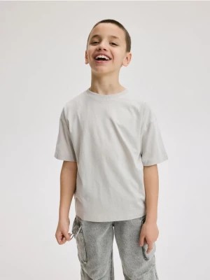 Zdjęcie produktu Reserved - Bawełniany t-shirt oversize - jasnoszary
