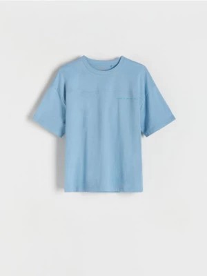Zdjęcie produktu Reserved - Bawełniany t-shirt oversize - niebieski