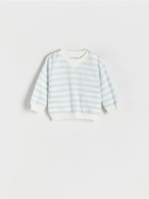 Zdjęcie produktu Reserved - Bluza oversize w paski - jasnoniebieski