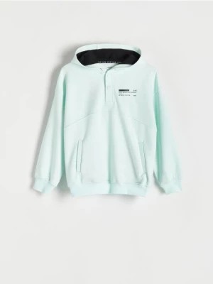 Zdjęcie produktu Reserved - Bluza oversize z kapturem - jasnozielony