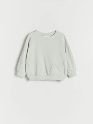 Zdjęcie produktu Reserved - Bluza oversize z kieszonką - jasnozielony