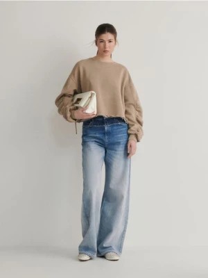 Zdjęcie produktu Reserved - Bluza z marszczonymi rękawami - beżowy