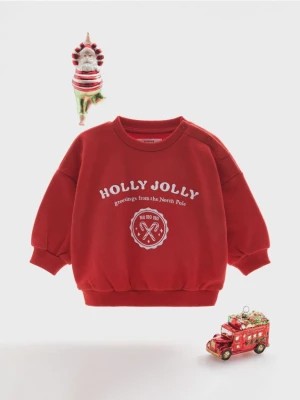 Zdjęcie produktu Reserved - Bluza ze świątecznym motywem - czerwony