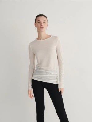 Zdjęcie produktu Reserved - Bluzka z ozdobnymi szwami - biały
