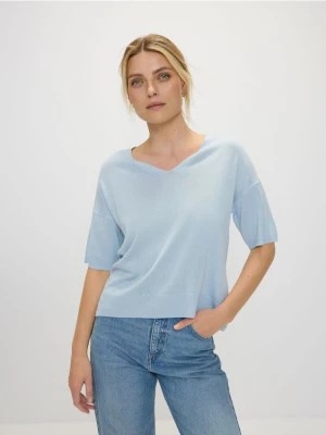 Zdjęcie produktu Reserved - Bluzka z wiskozą - jasnoniebieski