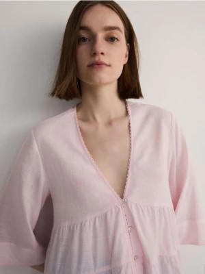 Zdjęcie produktu Reserved - Bluzka z wiskozą - pastelowy róż