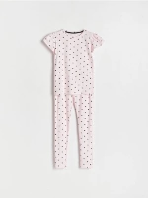 Zdjęcie produktu Reserved - Dwuczęściowa piżama w groszki - pastelowy róż