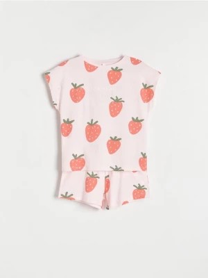 Zdjęcie produktu Reserved - Dwuczęściowa piżama w owoce - pastelowy róż