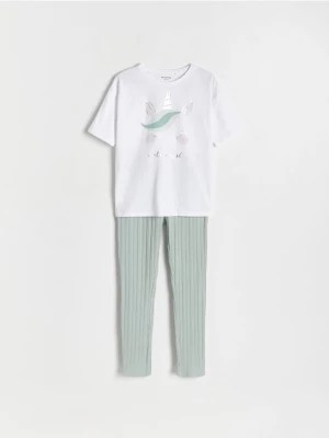 Zdjęcie produktu Reserved - Dwuczęściowa piżama z jednorożcem - biały