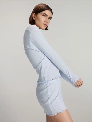 Zdjęcie produktu Reserved - Dwuczęściowa piżama z mereżką - jasnoniebieski