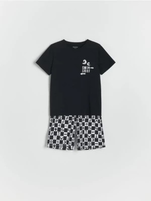 Zdjęcie produktu Reserved - Dwuczęściowa piżama z nadrukiem - czarny