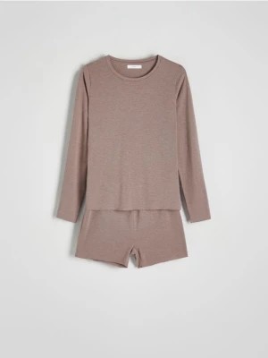 Zdjęcie produktu Reserved - Dwuczęściowa piżama z wiskozą - jasnofioletowy