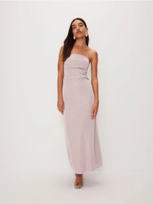 Zdjęcie produktu Reserved - Dzianinowa sukienka maxi metalicznym połyskiem - pastelowy róż