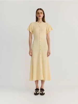 Zdjęcie produktu Reserved - Dzianinowa sukienka maxi z wiskozą - jasnożółty