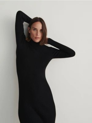 Zdjęcie produktu Reserved - Dzianinowa sukienka z golfem - czarny