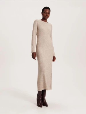 Zdjęcie produktu Reserved - Dzianinowa sukienka z paskiem - beżowy
