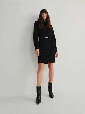 Zdjęcie produktu Reserved - Dzianinowa sukienka z paskiem - czarny