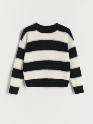 Zdjęcie produktu Reserved - Dzianinowy sweter w paski - wielobarwny