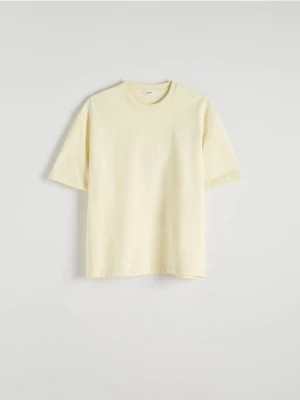 Zdjęcie produktu Reserved - Gładki T-shirt boxy - jasnożółty