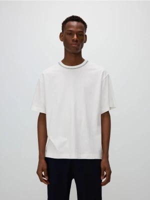 Zdjęcie produktu Reserved - Gładki t-shirt oversize - złamana biel