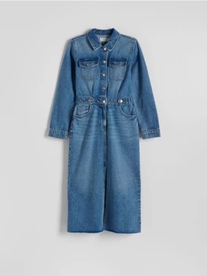 Zdjęcie produktu Reserved - Jeansowa sukienka midi - niebieski