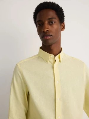 Zdjęcie produktu Reserved - Koszula regular fit z lnem - żółty