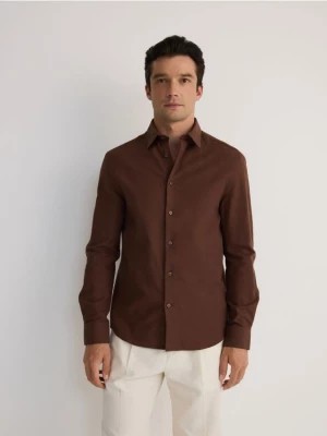 Zdjęcie produktu Reserved - Koszula regular z domieszką wiskozy - brązowy