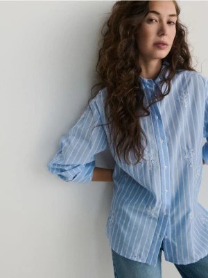 Zdjęcie produktu Reserved - Koszula z haftowanym wzorem - jasnoniebieski