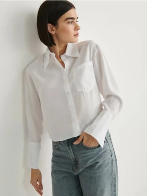 Zdjęcie produktu Reserved - Koszula z połyskującej tkaniny - biały
