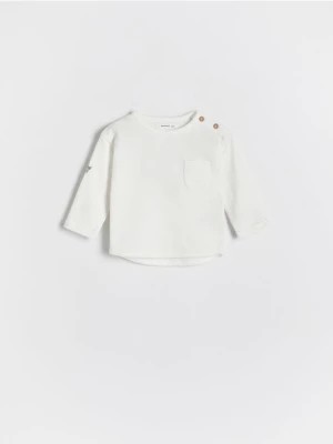 Zdjęcie produktu Reserved - Koszulka oversize z kieszonką - złamana biel