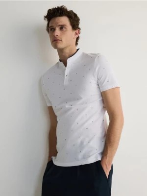 Zdjęcie produktu Reserved - Koszulka polo slim z niską stójką - biały