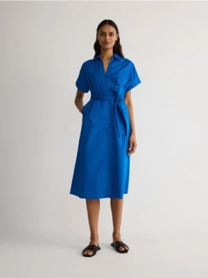 Zdjęcie produktu Reserved - Koszulowa sukienka midi - niebieski