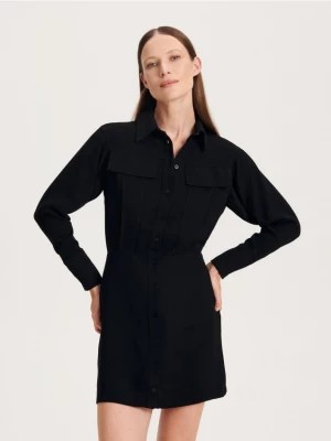 Zdjęcie produktu Reserved - Koszulowa sukienka mini - czarny