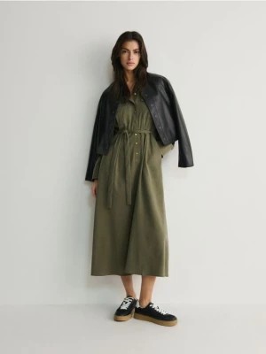 Zdjęcie produktu Reserved - Koszulowa sukienka z lyocellem - zielony