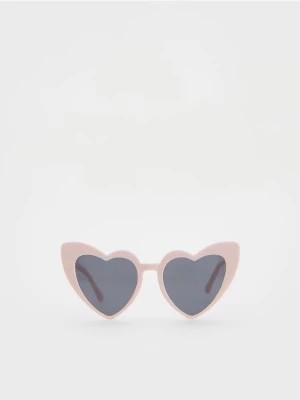 Zdjęcie produktu Reserved - Okulary przeciwsłoneczne serca - pastelowy róż
