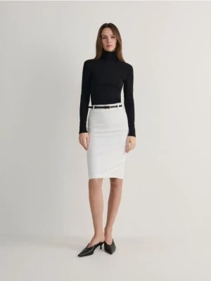 Zdjęcie produktu Reserved - Ołówkowa spódnica z paskiem - biały