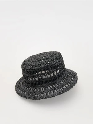Zdjęcie produktu Reserved - Pleciony kapelusz bucket - czarny