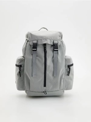 Zdjęcie produktu Reserved - Pojemny plecak z kieszeniami - jasnoszary